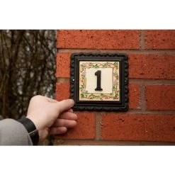 "Summer Grapes" Small Iron & Tile House Number -House Sign Discount Store 2A FREE 1