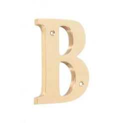 "Rivenelle Alphabets" 4 Inch Polished Brass Letters, Available In A-C -House Sign Discount Store 4 inch brass letters screw fix letter b 1