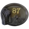 House Number Sign - Bronze Finish - Basset Hound -House Sign Discount Store Bassett Bronze Oval SP137 3