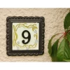 "Cornflower Vines" Small House Number Sign -House Sign Discount Store BlackIronTileHouseNumberSP5007 5 1
