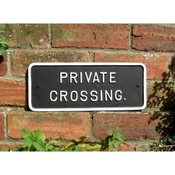 Cast Iron "Private Crossing" Sign