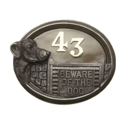 House Sign - Bronze Finish - Doberman