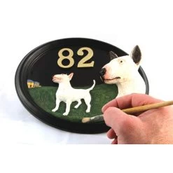 House Sign - Hand Painted - English Bull Terrier