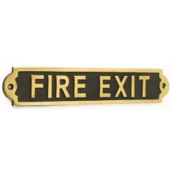 Solid Brass "Fire Exit" Information Sign