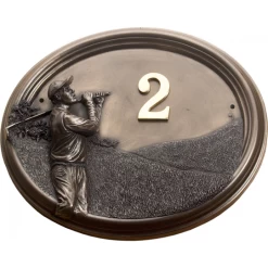 "Birkdale Park" Golfer House Sign