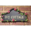 Hand Painted Pink Rose House Name Sign -House Sign Discount Store PinkRoseHouseNamePlaque 1