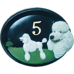 House Number - Hand Painted - Poodle - House Sign