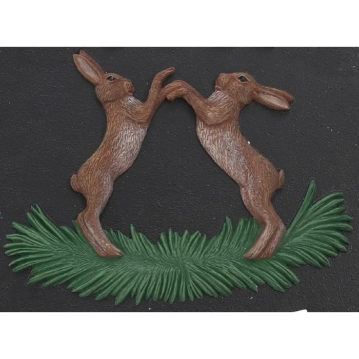 "Boxing Hares" Cast Iron-Effect House Name Sign 4 "Boxing Hares" Cast Iron-Effect House Name Sign - Image 2