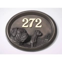 House Sign - Bronze Finish - Boxer Dog