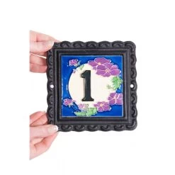 "Moonlit Lilac" Small House Number Sign -House Sign Discount Store Spring lilac small iron ceramic sign 1