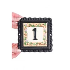 "Summer Grapes" Small Iron & Tile House Number -House Sign Discount Store Summer grape ceramic iron sign 1
