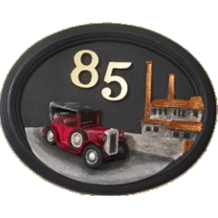 Hand Painted Tin Lizzy Vintage Car House Sign