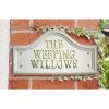 White Traditional House Name Signs -House Sign Discount Store Weeping willows white house name plaque main 1