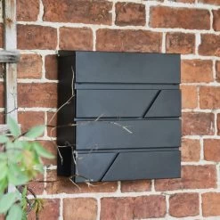 "Arlington" Black Modern Wall Mounted Post Box & Newspaper Holder -House Sign Discount Store arlington black modern wall mounted post box 2
