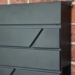 "Arlington" Black Modern Wall Mounted Post Box & Newspaper Holder -House Sign Discount Store arlington black modern wall mounted post box 4