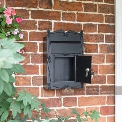 "Mulrose" Slim Wall Mounted Post Box 16 "Mulrose" Slim Wall Mounted Post Box -House Sign Discount Store bcmw lb1010 s blk robust wall mounted mail box with two keys