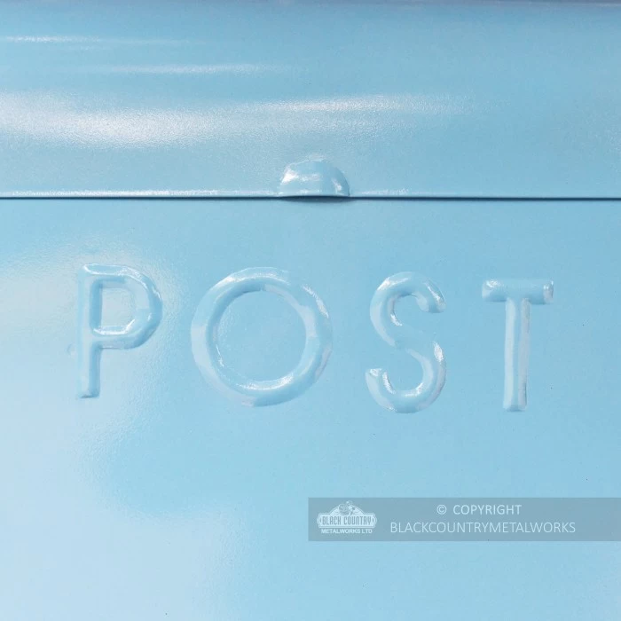 “Spring Skies” Light Blue Contemporary Post Box - Image 7