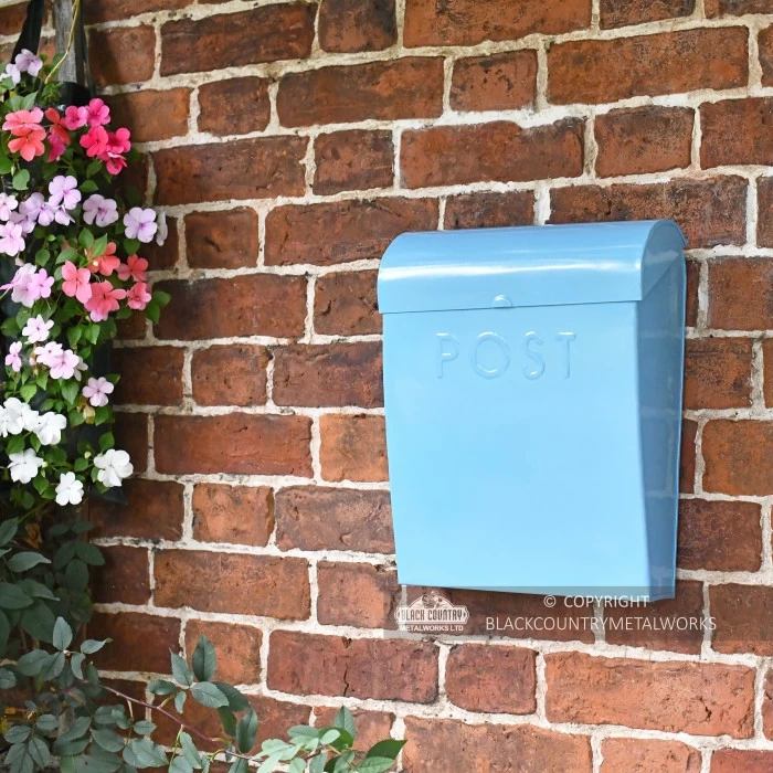 “Spring Skies” Light Blue Contemporary Post Box - Image 5