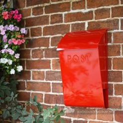 “Apple Orchard” Red Berkley Hill Post Box -House Sign Discount Store bcmw lb1155 r bright red wall mounted post newspaper box