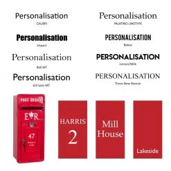 "Original Reproduction" Red Elizabeth Regina Slim Post Box -House Sign Discount Store bcmw product fonts lb1017 r s