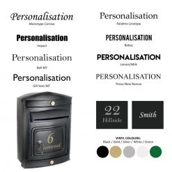 "The Sheffield" Narrow Post Box -House Sign Discount Store bcmw product fonts lb1022 s