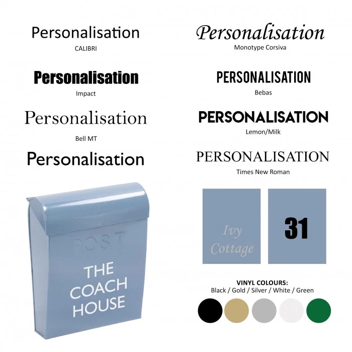 “April Showers” Slate Blue Contemporary Post Box 5 “April Showers” Slate Blue Contemporary Post Box - Image 3