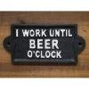 "Beer O'Clock" Iron Sign In Black