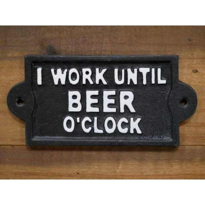 "Beer O'Clock" Iron Sign In Black 3 "Beer O'Clock" Iron Sign In Black