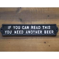 Humorous Beer Iron Sign In Black