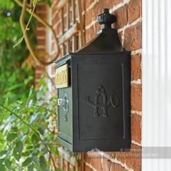 Black "The Suffolk" Post Or Parcel Box -House Sign Discount Store black and gold suffolk post or parcel box