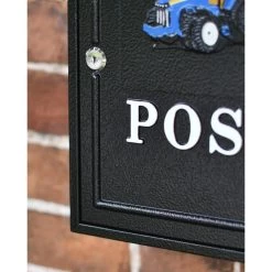 Black & Blue "Oxford" Tractor Wall Mounted Post Box -House Sign Discount Store black blue oxford tractor wall mounted post box 2
