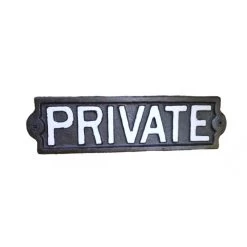 Black Iron 'Private' Sign