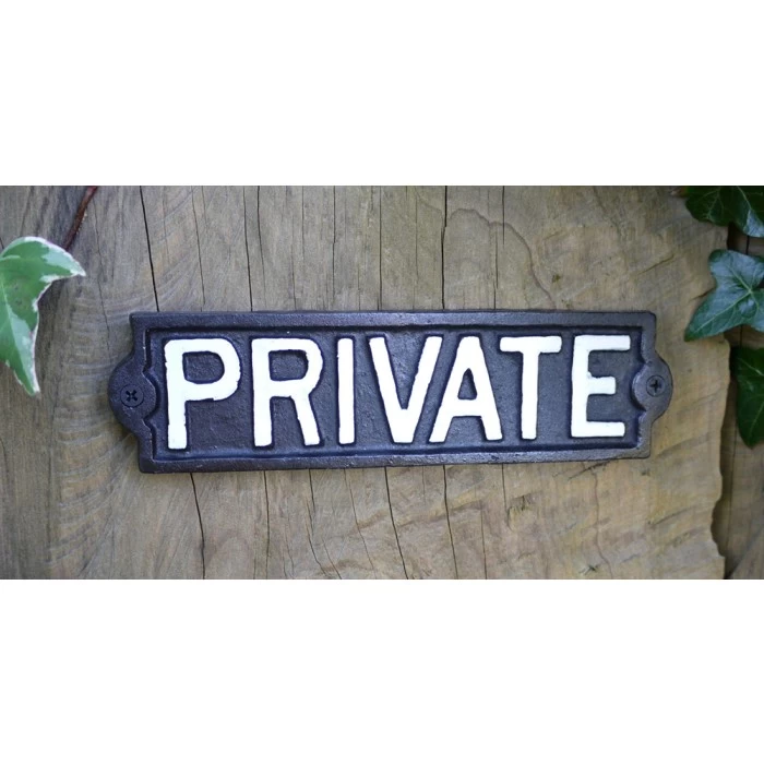 Black Iron 'Private' Sign 4 Black Iron 'Private' Sign - Image 2