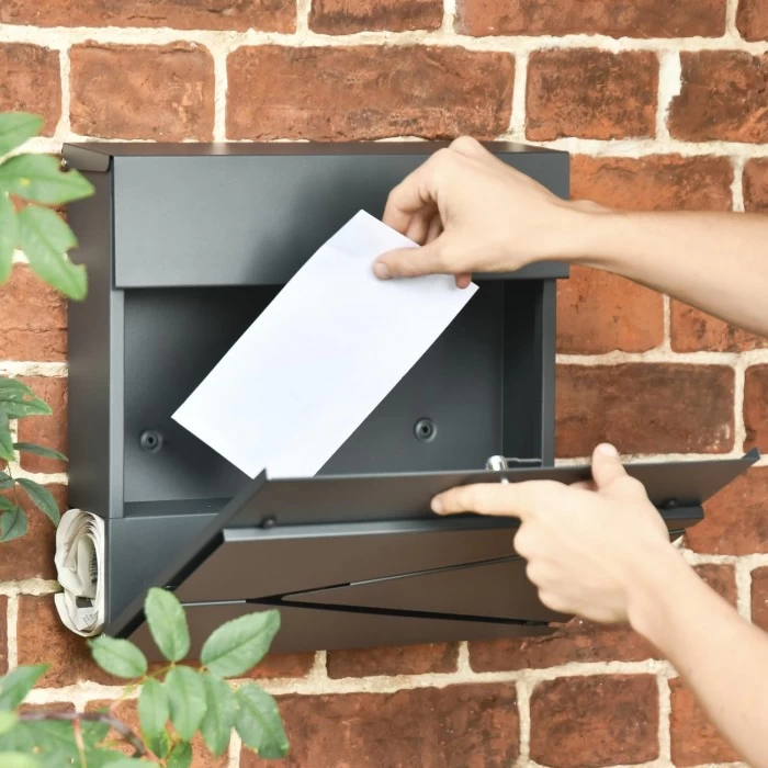 "Leading Edge" Wall Mounted Post Box & Newspaper Holder - Image 3