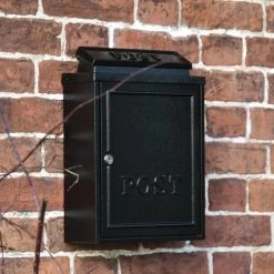 Black "Oxford" Wall Mounted Post Box -House Sign Discount Store black oxford wall mounted post box 2