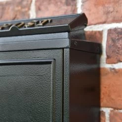 Black "Oxford" Wall Mounted Post Box With Gold Detail -House Sign Discount Store black oxford wall mounted post box with gold detail 3