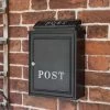 Black "Oxford" Wall Mounted Post Box With Silver Text 2 Black "Oxford" Wall Mounted Post Box With Silver Text -House Sign Discount Store black oxford wall mounted post box with silver text 2