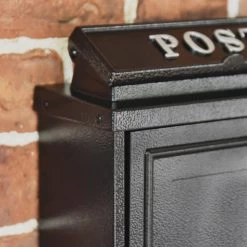Black "Oxford" Wall Mounted Post Box With Silver Text -House Sign Discount Store black oxford wall mounted post box with silver text 3