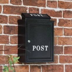 Black "Oxford" Wall Mounted Post Box With White Text -House Sign Discount Store black oxford wall mounted post box with white text 8
