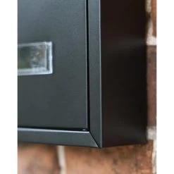 Black Steel Wall Mounted Post Box With Lock & Reflector Plate -House Sign Discount Store black steel wall mounted post box with lock reflector plate 5