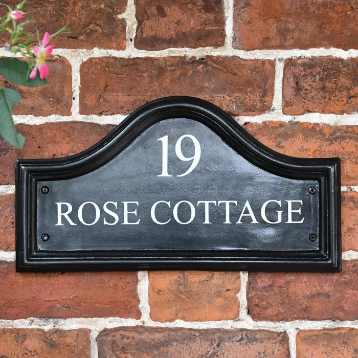 Black Traditional House Name Sign - Vinyl Letters 3 Black Traditional House Name Sign - Vinyl Letters