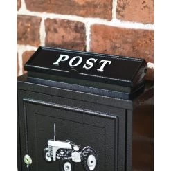 Black & White "Vintage Oxford" Tractor Wall Mounted Post Box -House Sign Discount Store black white oxford tractor wall mounted post box 1