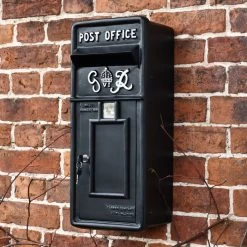 Black & White Slim King George Post Box