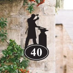 Blacksmith Iron House Number Sign -House Sign Discount Store blacksmith iron house number sign 2