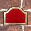 Blank Arched House Number Plaque - Claret & Brass -House Sign Discount Store blank cast brass black number plaque