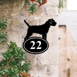 Border Terrier Iron House Number Sign -House Sign Discount Store border terrier house number sign 2