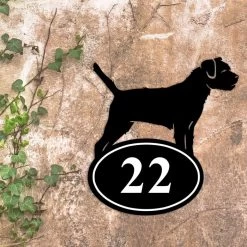 Border Terrier Iron House Number Sign -House Sign Discount Store border terrier house number sign 4