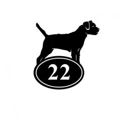 Border Terrier Iron House Number Sign