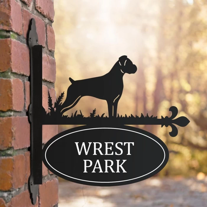 Boxer Dog Iron Bracketed House Name Sign 6 Boxer Dog Iron Bracketed House Name Sign - Image 4