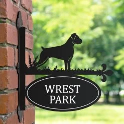 Boxer Dog Iron Bracketed House Name Sign 9 Boxer Dog Iron Bracketed House Name Sign -House Sign Discount Store boxer dog iron bracketed house name sign 2